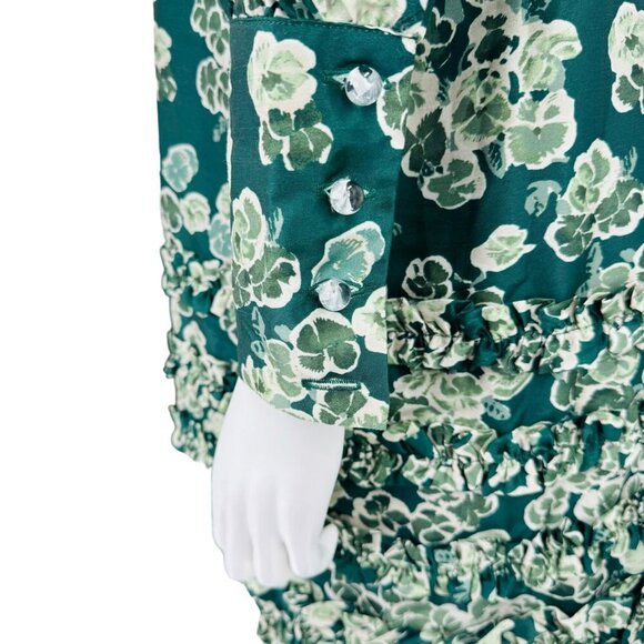 Tuckernuck NEW Green Floral Calyspo Cosmos Celia Mini Dress Size Medium - Picture 6 of 8